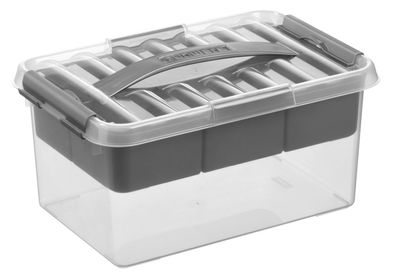 Aufbewahrungsbox Q-LINE mit Einsatz 6 Liter Kunststoff BPA-frei