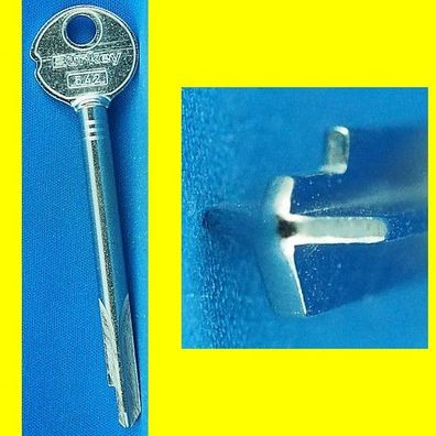 Börkey Kreuzbart - Schlüssel 542 - Rohling 100 mm lang - für Ikon / dünne Lippe oben