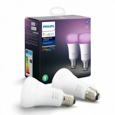 Philips Hue White Ambiance and Color E27 Bluetooth App Steuerung 2 Lampen Set