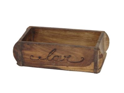 Laursen Ziegelform "Love" mit Herz Unika alte Backsteinform Holz Box Kiste