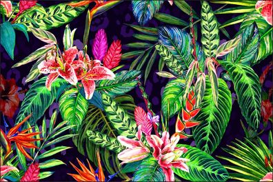 Muralo VINYL Fototapete XXL TAPETE tropische Blätter 638