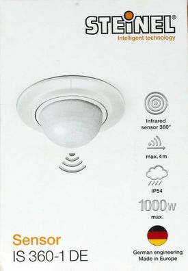 Steinel Bewegungsmelder IS360-1 weiß 360° Sensor, 4 m Reichweite, LED geeignet