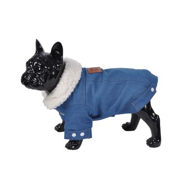 Hunde Winterjacke Jeansjacke Hundemantel Hundebekleidung Hundejacke Mantel blau