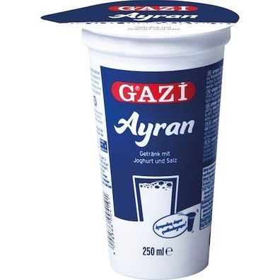Gazi Ayran 40x 250ml Joghurt Drink Getränk Mixgetränk Joghurt Salz 1% Elopak