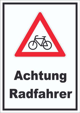 Achtung Radfahrer Fahrräder Aufkleber