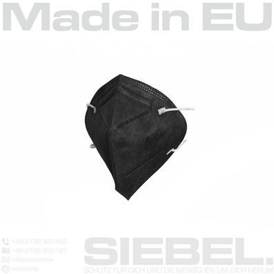50x FFP2 NR Maske schwarz gemäß EN 149:2001 + A1:2009, Made in EU