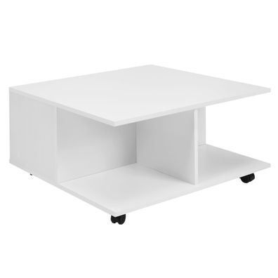 Wohnling Couchtisch 70x70 cm Weiß Wohnzimmertisch Sofatisch Tisch mit Schubladen