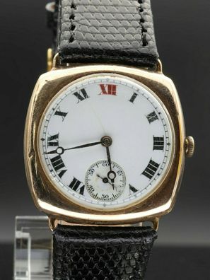 Lonigines 375/ -9ct GOLD Herren Uhr ANTIK Handaufzug 16 Jewels Swiss Made