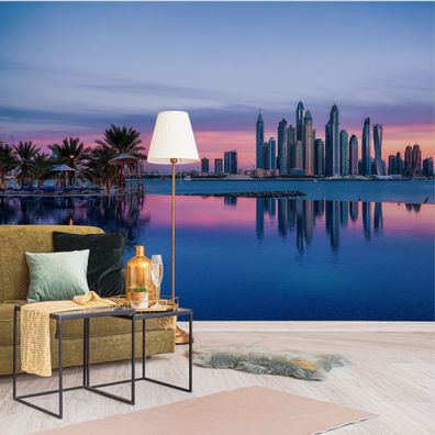Muralo VINYL Fototapete XXL TAPETE Schlafzimmer Panorama von Dubai 3D 2642