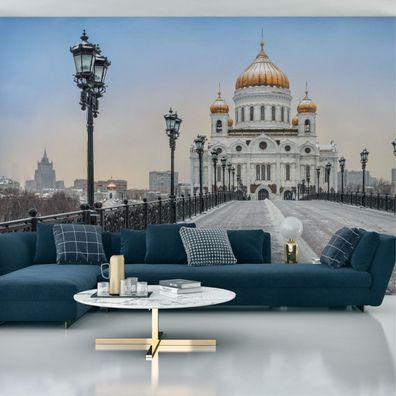 Muralo VINYL Fototapete XXL TAPETE Schlafzimmer Kathedrale Moskau Winter 2698