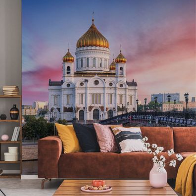 Muralo VINYL Fototapete XXL TAPETE Wohnzimmer Moskau Kathedrale Brücke 2704