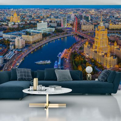 Muralo VINYL Fototapete XXL TAPETE Wohnzimmer Panorama Moskau Russland 2706