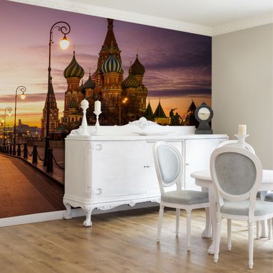 Muralo VINYL Fototapete XXL TAPETE Wohnzimmer Moskau Sonnenuntergang 2709