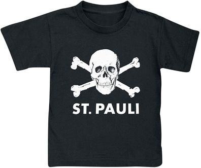 Upsolut Merchandising FC St. Pauli Totenkopf T-Shirt Schwarz - Unisex - Kinder (ABA)