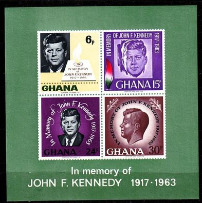 GHANA [1965] MiNr 0246-49 Block 19 ( * * / mnh ) Kennedy