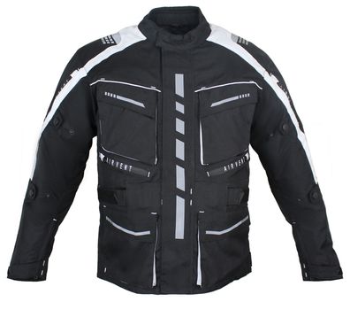 Herren Motorrad Textil Jacke Biker Polyester Sport Touring Jacke mit Protektoren weiß