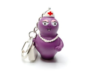 Barbabella Schlüsselanhänger Miniblings Barbapapa lila Krankenschwester Ärztin
