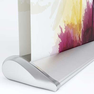 AlaBama | Roll Up Banner | Alu Silber | 85x200cm | Doppelseitig | Premium | Display