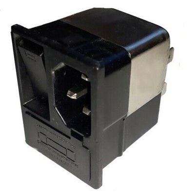 Kaltgeräte-Einbaubuchse C14 Sicherung 5x20mm, Schalter Endstörfilter HGN337-1