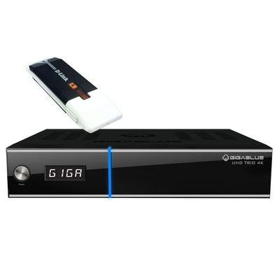 Gigablue UHD TRIO 4K 1xDVB-S2X MS 1xDVB-C/ T2 Tuner 300Mbit Wlan E2 Linux Receive