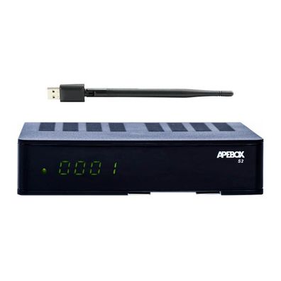 Apebox S2 Full HD 1080p H.265 LAN WiFi TV IP DVB-S2 Sat Receiver Schwarz