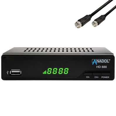 Anadol HD 888 Full HD digitaler Sat Receiver inkl. Sat-Kabel (DVB-S2, 1080p)