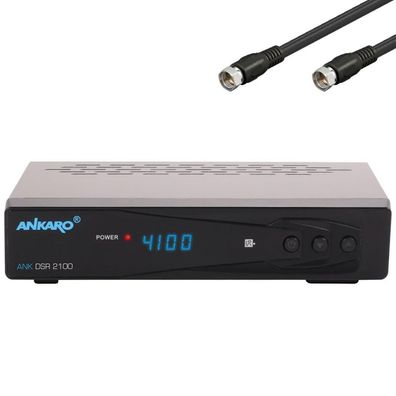 Ankaro ANK DSR 2100 Digitaler Full HD Sat-Receiver (inkl. Sat-Kabel, PVR, USB, H