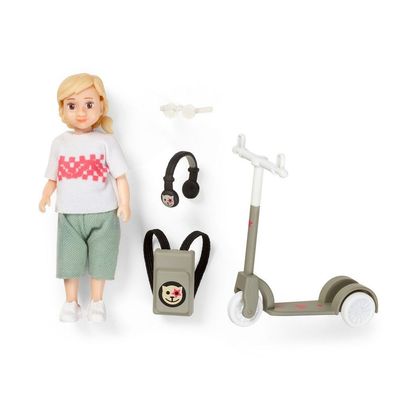 Lundby 60.8081 - Dollhouse DOLLS WITH Scooter - Kind mit Roller 1:18