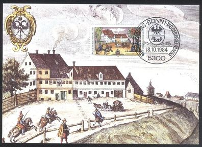 Maximumkarte BRD Mi 1229 Posthaus der Thurn und Taxischen Post Augsburg