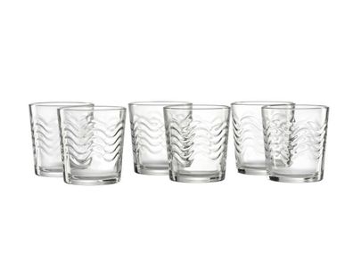 Whiskyglas Whiskeybecher Gläserset wave 250 ml 6er Set Trinkgläser