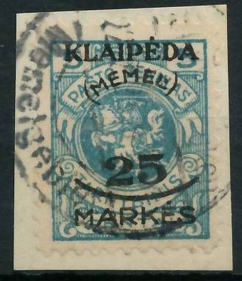 MEMEL 1923 Nr 125 gestempelt Briefstück gepr. X416BDA