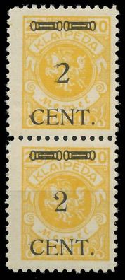 MEMEL 1923 Nr 176S2 Type II III ungebraucht SENKR PAAR X41E56A