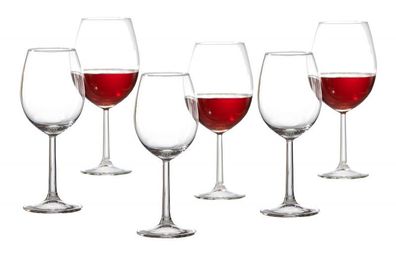 Rotweinglas vio 6er Set 430 ml Klasssiche Schlichte Form