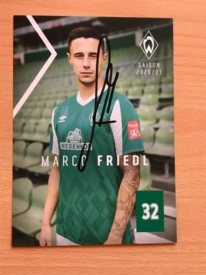 Autogrammkarte - MARCO FRIEDL - WERDER BREMEN 2020-21 - orig. signiert #1236