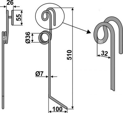 Striegelzinken 10. HS-E1 (Einböck)