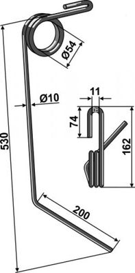 Striegelzinken - linke Ausführung 10. ST-AC7 (Kverneland)