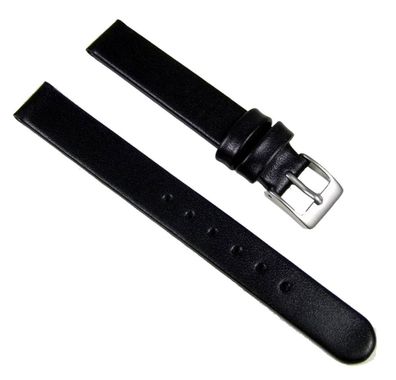Eulit Ersatzband Uhrenarmband Leder schwarz Kalb waterproof 12mm