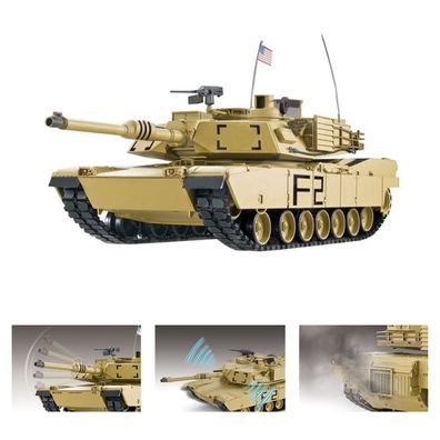 Heng Long RC Panzer M1A2 Abrams, Pro Modell 1:16, Schussfunktion, Rauch, Sound