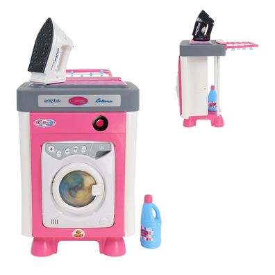 Polesie Kinder-Spiel-Waschmaschine 57907 Carmen Bügeleisen Wäscheklammern