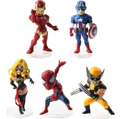 5 Action Figuren Marvel Avengers Wolverine X-men Ironman etc