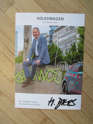 Vorstandsvorsitzender der Volkswagen AG Herbert Diess - handsigniertes Autogramm!!!
