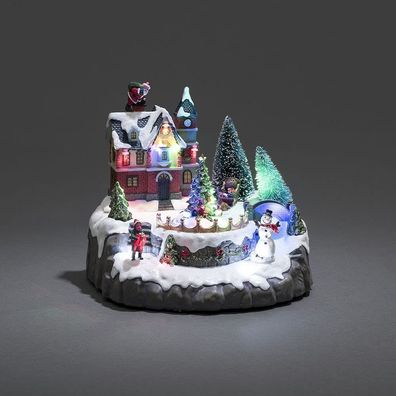LED Szenerie "Wohnhaus mit Weihnachtsbäumen" 8 bunte Dioden inkl Trafo 3445-000
