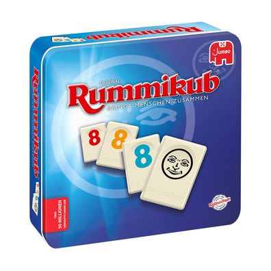 Jumbo 3973 Denkspiel Original Rummikub in Metalldose ab 7 Jahre