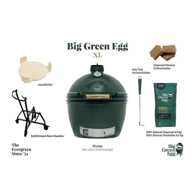 Big Green Egg XL XLarge Starter-Set Kamadogrill Keramikgrill ? 61cm Grillrost für bi