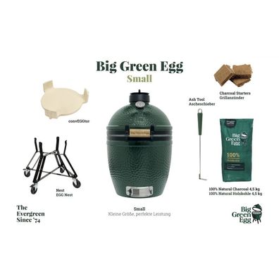 Big Green Egg S Small Starter-Paket Kamadogrill Keramikgrill ø 33 cm Grillrost für 4