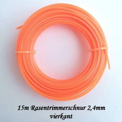 Trimmerschnur / Trimmer- Faden für Rasentrimmer / 15m 2,4mm / vierkant