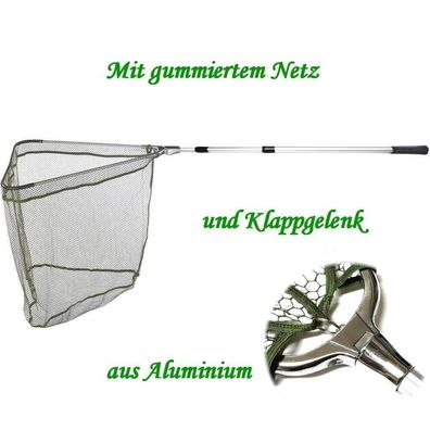 Kescher - Unterfangkescher Alu / Balzer 3,40m 3-tlg 60 x 60cm Netz gummiert