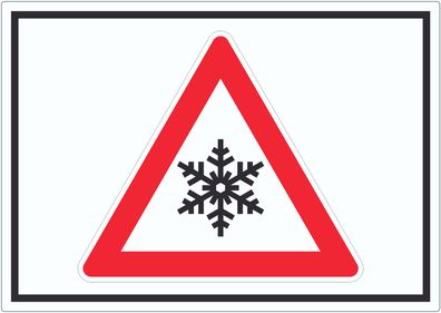 Achtung Frost Schnee Eis Symbol Aufkleber