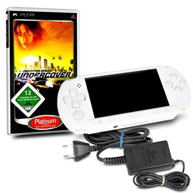 PSP Konsole E1004 in Weiss / White #50A + original Ladekabel + Spiel Need for ...
