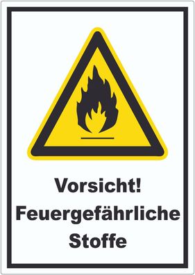Vorsicht Feuergefährliche Stoffe Aufkleber